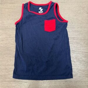 Sporto Kids Tank Top with Navy and Red Accents